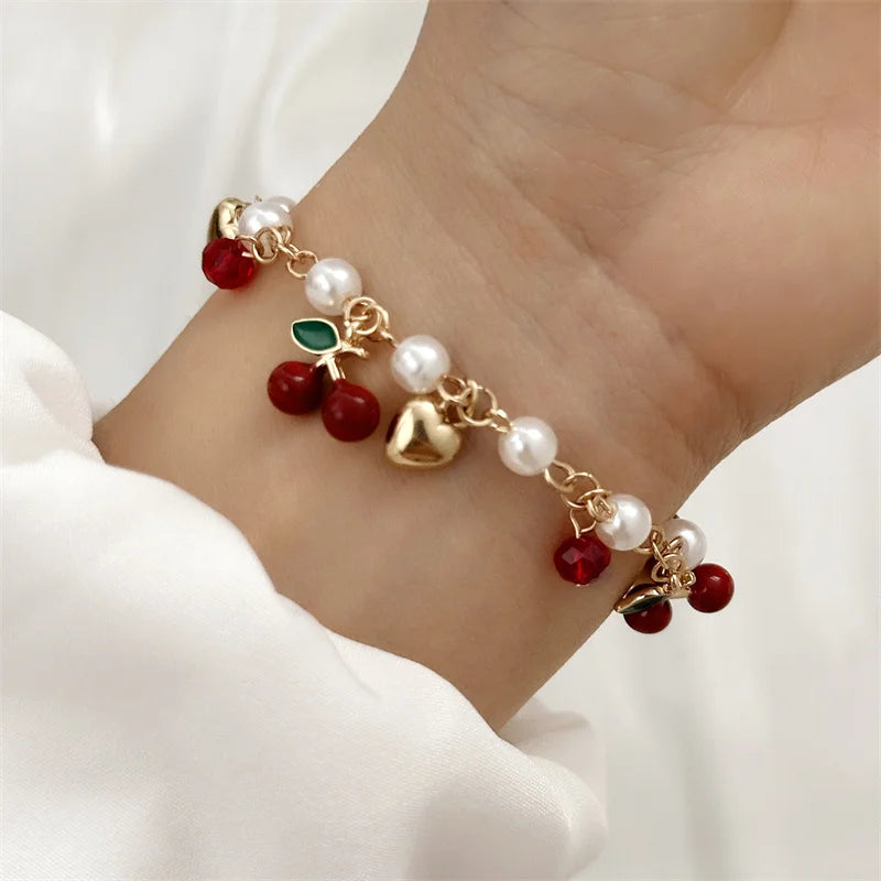Bracelet perlé à fruits