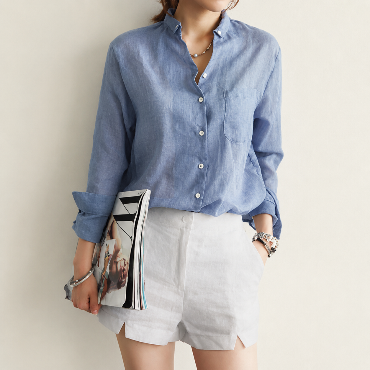 Chemise légère coton et lin