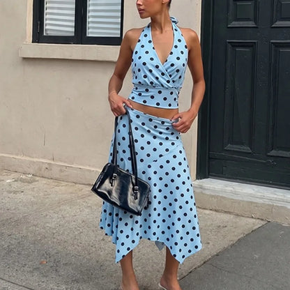 Ensemble jupe et top à pois