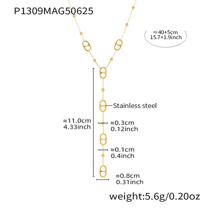 Collier long à motifs ovales