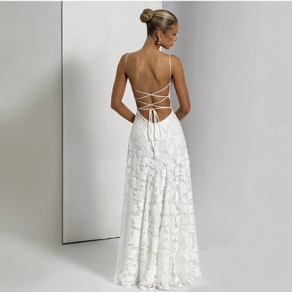 Robe élégante longue à bretelles