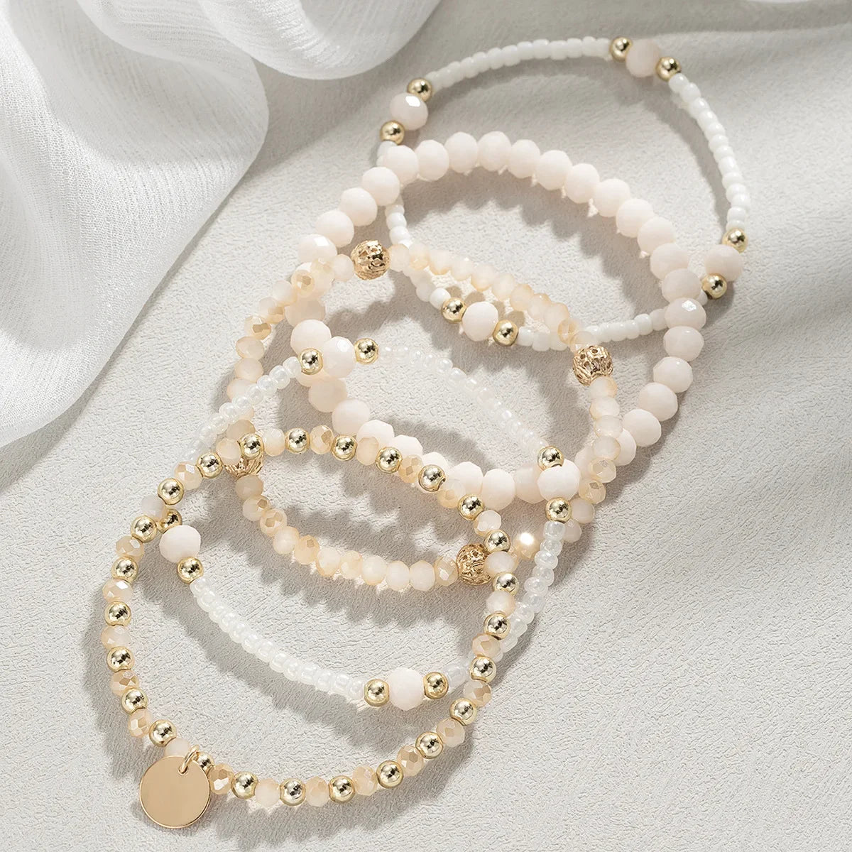 Lot de 5 bracelets perlés
