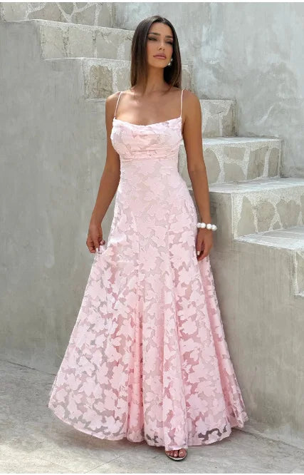 Robe élégante longue à bretelles