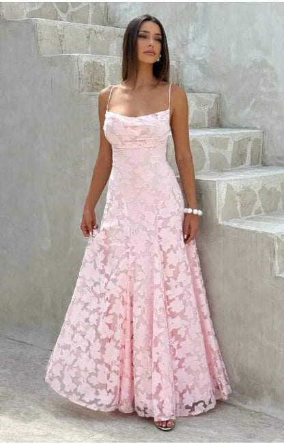 Robe élégante longue à bretelles
