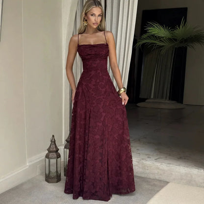Robe élégante longue à bretelles