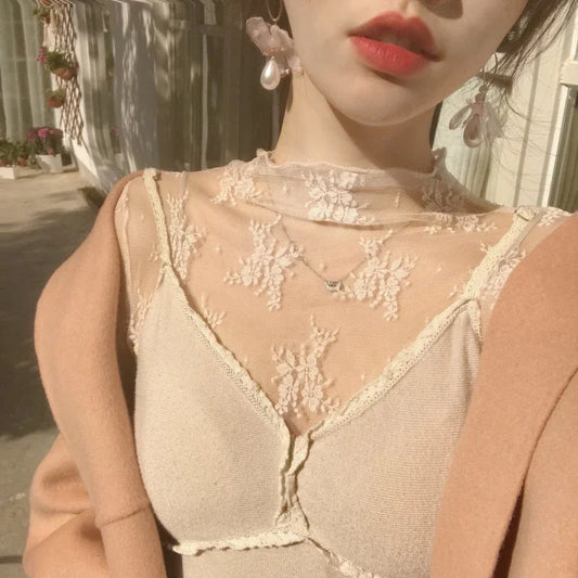 Haut dentelle transparent