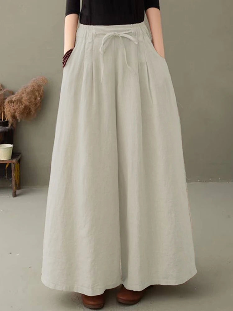 Pantalon-jupe oversize uni