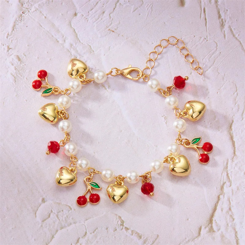 Bracelet perlé à fruits