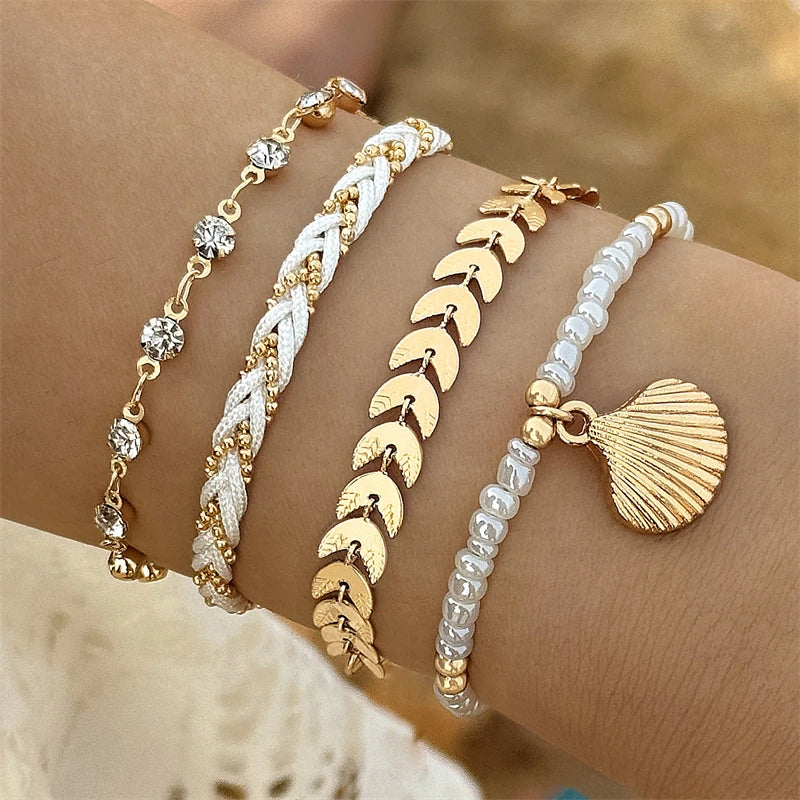 Ensemble de bracelets bohème coquillages