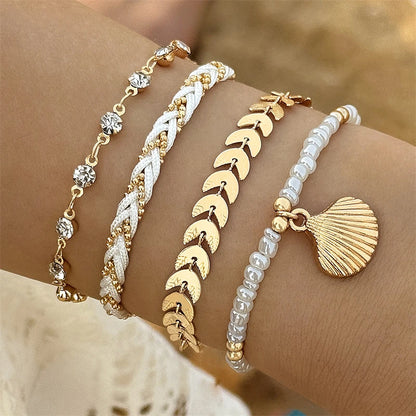 Ensemble de bracelets bohème coquillages