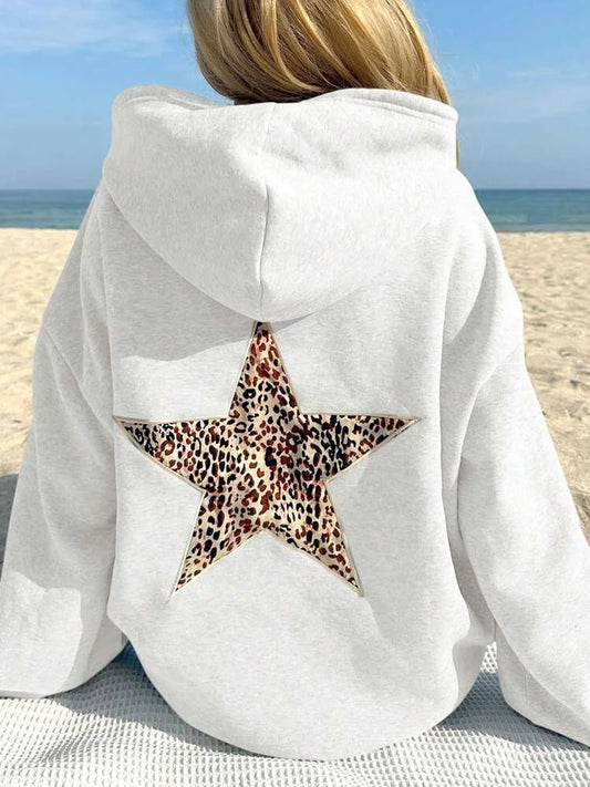 Sweat étoile à motif léopard