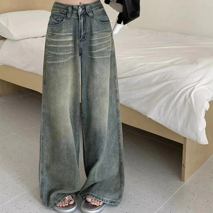 Jean large retro délavé