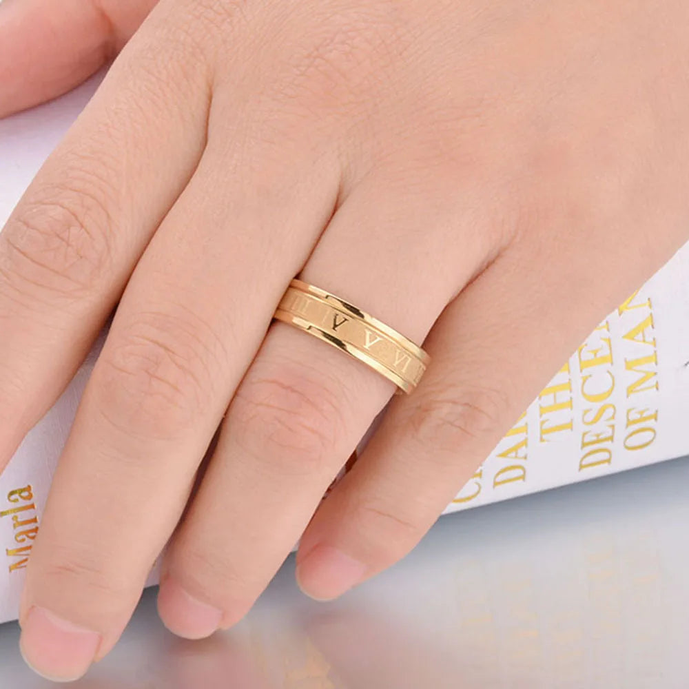 Bague élégante à chiffres romains