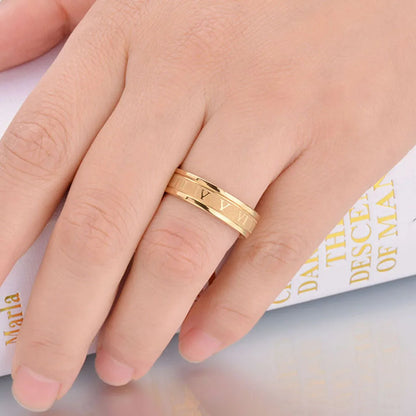 Bague élégante à chiffres romains