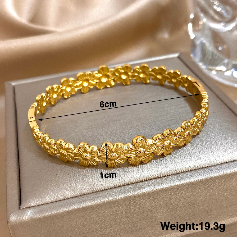Bracelet rigide floral