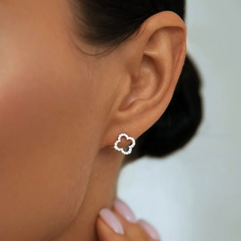 Boucles d'oreille à motif de trèfle
