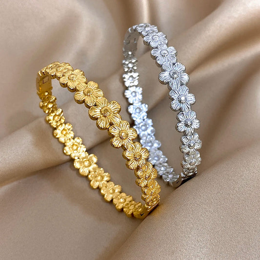 Bracelet rigide floral