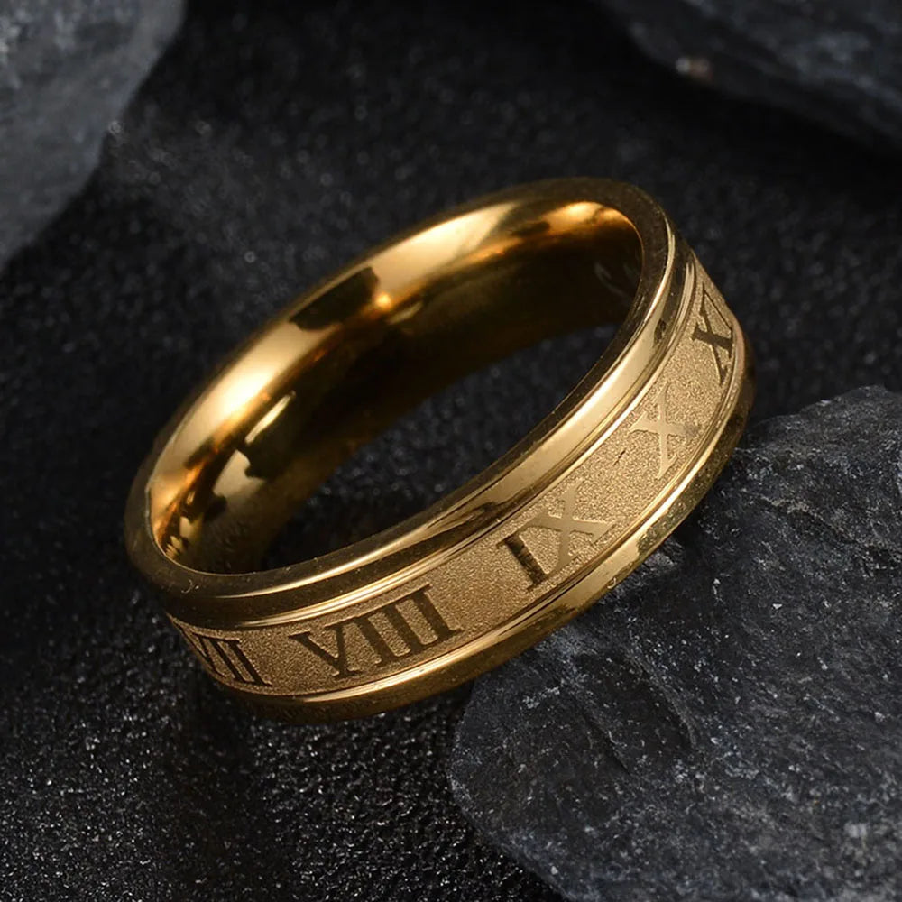 Bague élégante à chiffres romains