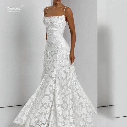 Robe élégante longue à bretelles