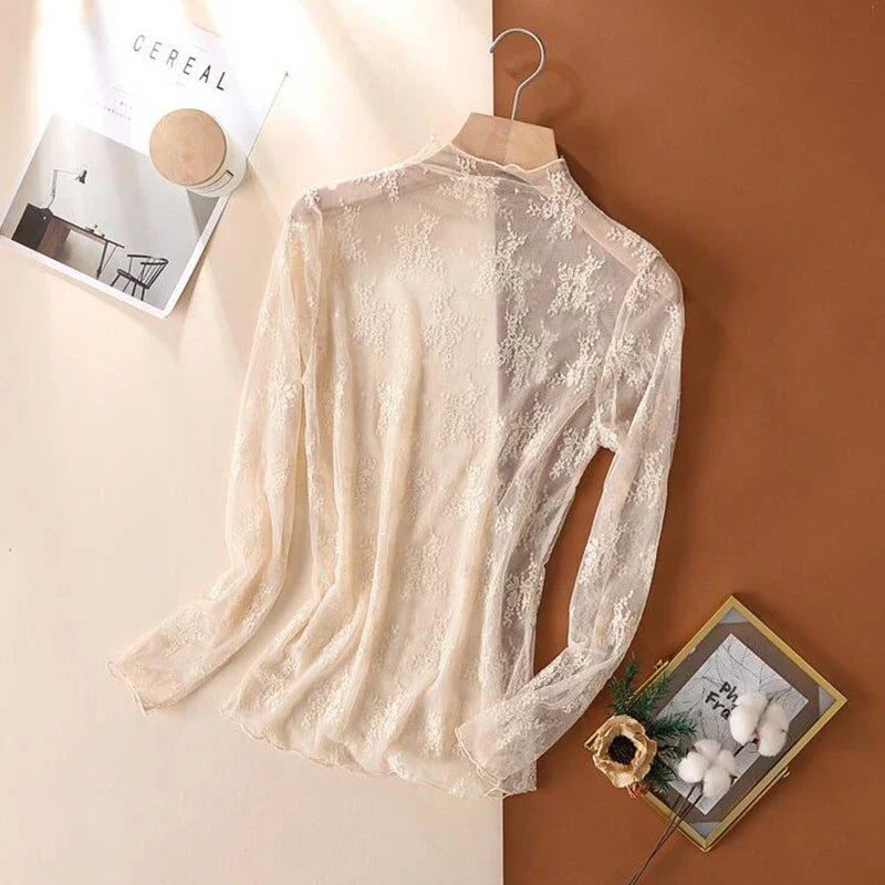Haut dentelle transparent