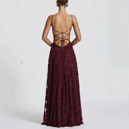Robe élégante longue à bretelles