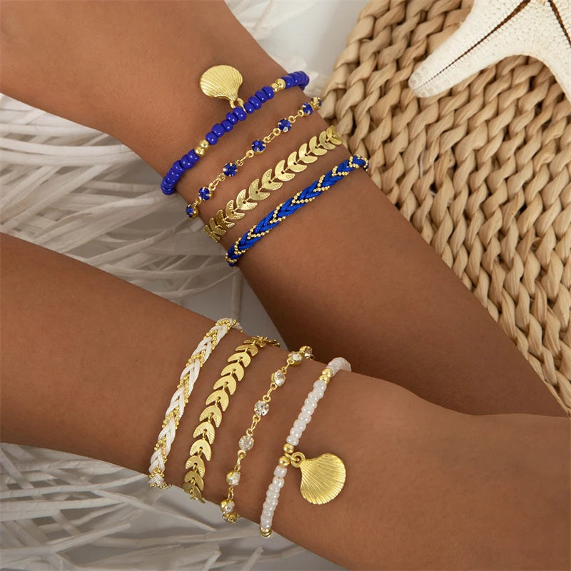Ensemble de bracelets bohème coquillages