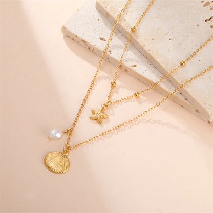 Double collier coquillages