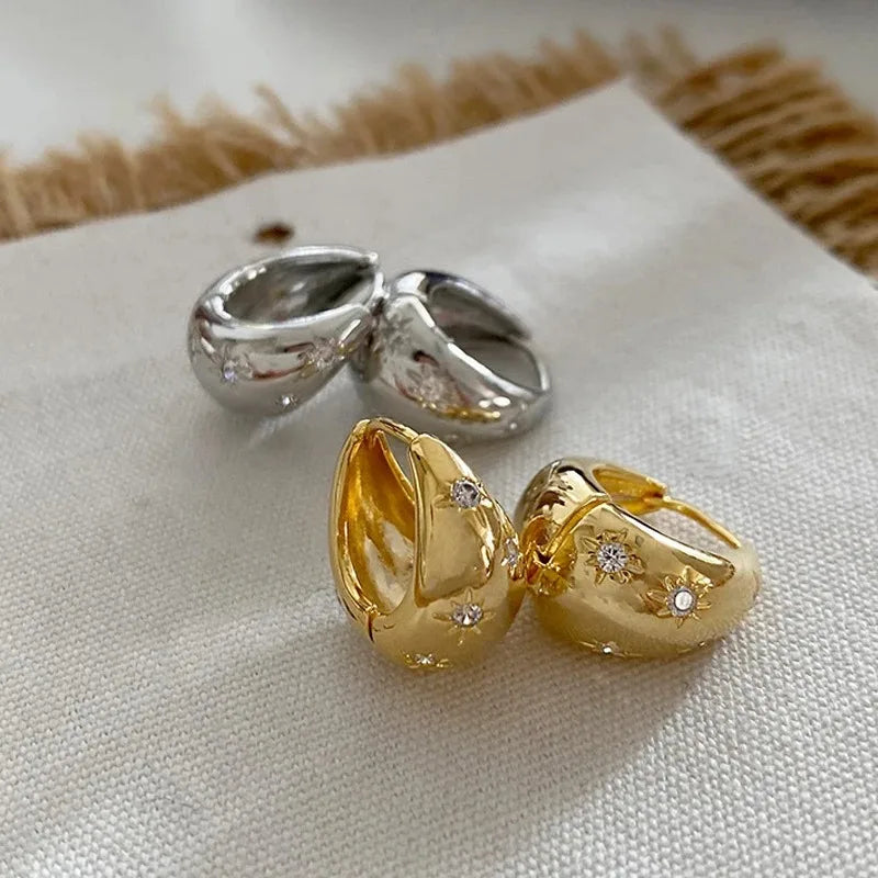 Boucles d'oreilles anneau étoilées