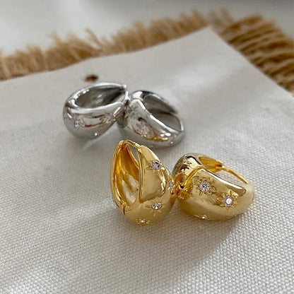 Boucles d'oreilles anneau étoilées