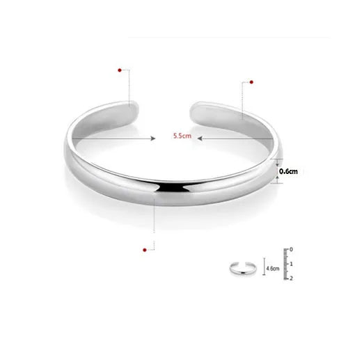 Bracelet poli argenté ajustable