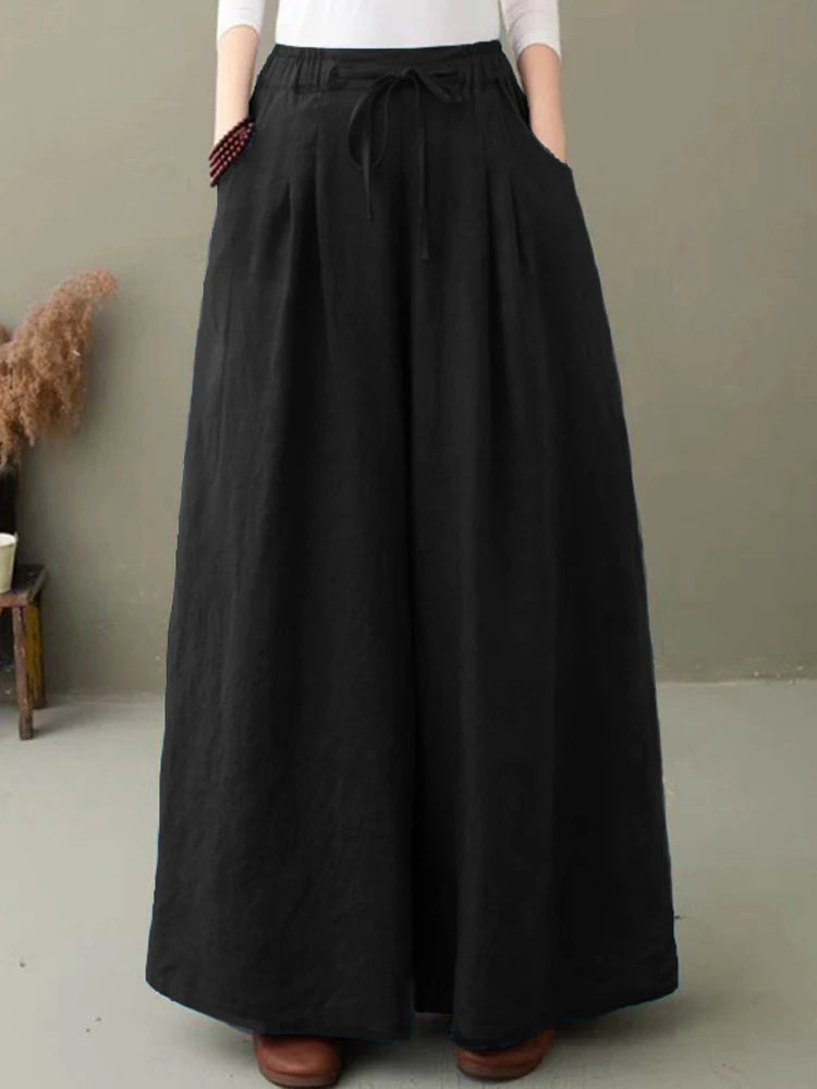 Pantalon-jupe oversize uni