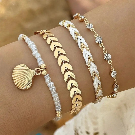 Ensemble de bracelets bohème coquillages