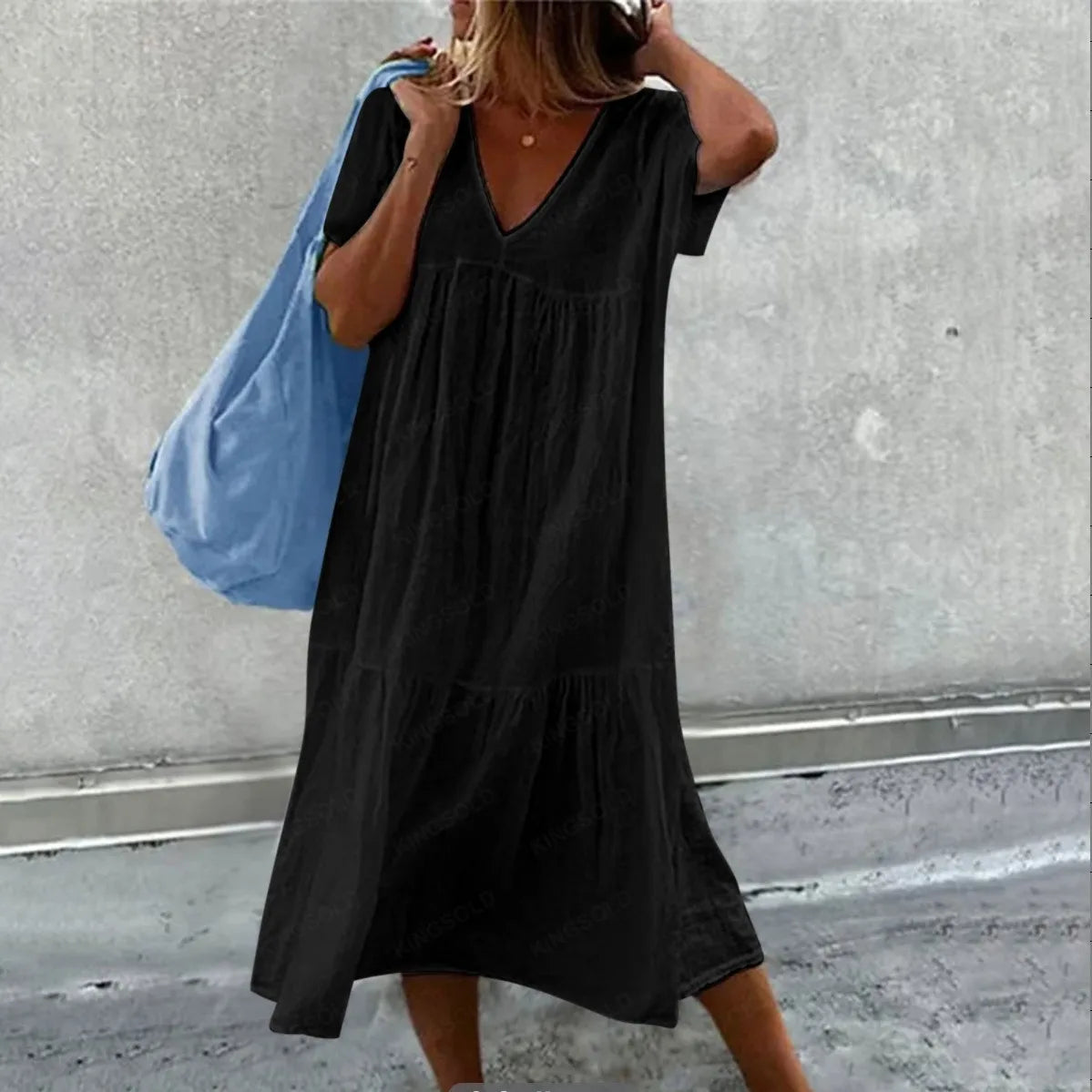 Robe simple à col en V